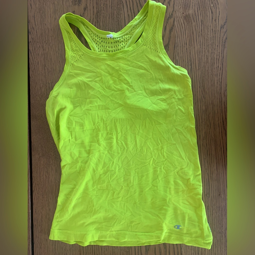Athletic champion bright yellow tank top.